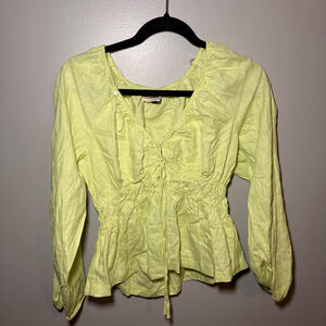 Women's Target Light Green Long Sleeve Peplum Top Size S